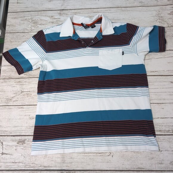 Vintage Oakley Striped Polo T Shirt Made in Thailand Size Men Medium - Picture 1 of 6
